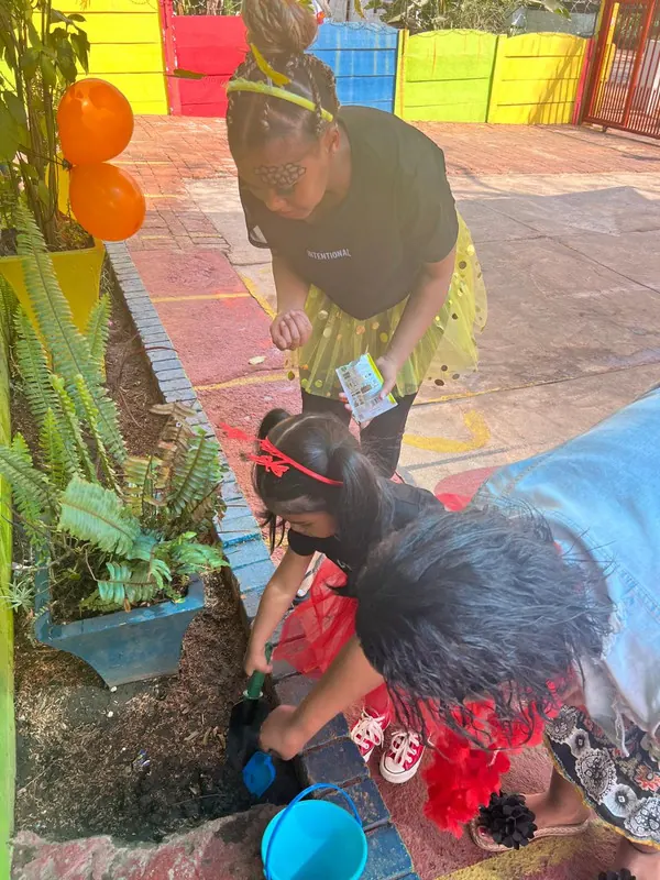 Kids learning to garden